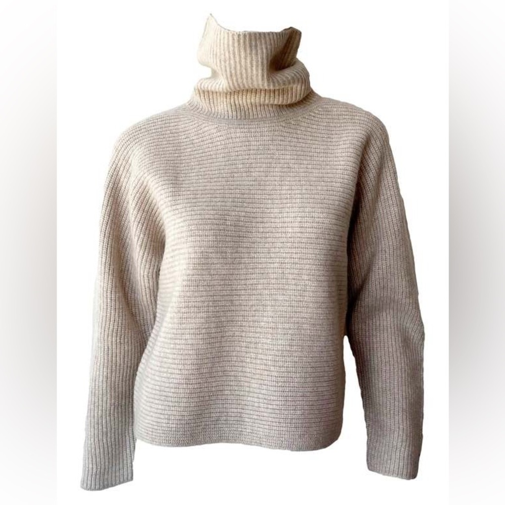 Vince Cashmere Wool Rib Turtleneck Sweater